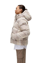 Napapijri-Napapijri ThermoFibre® Glane Check Puffer CORDURA® Jacket Ekoseli Krem Kadın Mont-Mont-10-milagron.live