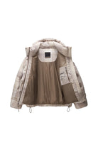 Napapijri-Napapijri ThermoFibre® Glane Check Puffer CORDURA® Jacket Ekoseli Krem Kadın Mont-Mont-3-milagron.live