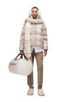 Napapijri-Napapijri ThermoFibre® Glane Check Puffer CORDURA® Jacket Ekoseli Krem Kadın Mont-Mont-8-milagron.live
