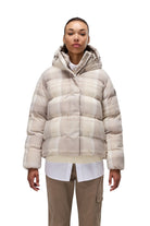 Napapijri-Napapijri ThermoFibre® Glane Check Puffer CORDURA® Jacket Ekoseli Krem Kadın Mont-Mont-9-milagron.live