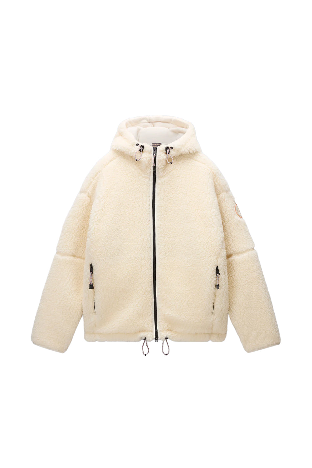 Napapijri-Tires Full-Zip Fleece Erkek Peluş Fermuarlı Beyaz Mont-Mont-1-milagron.live