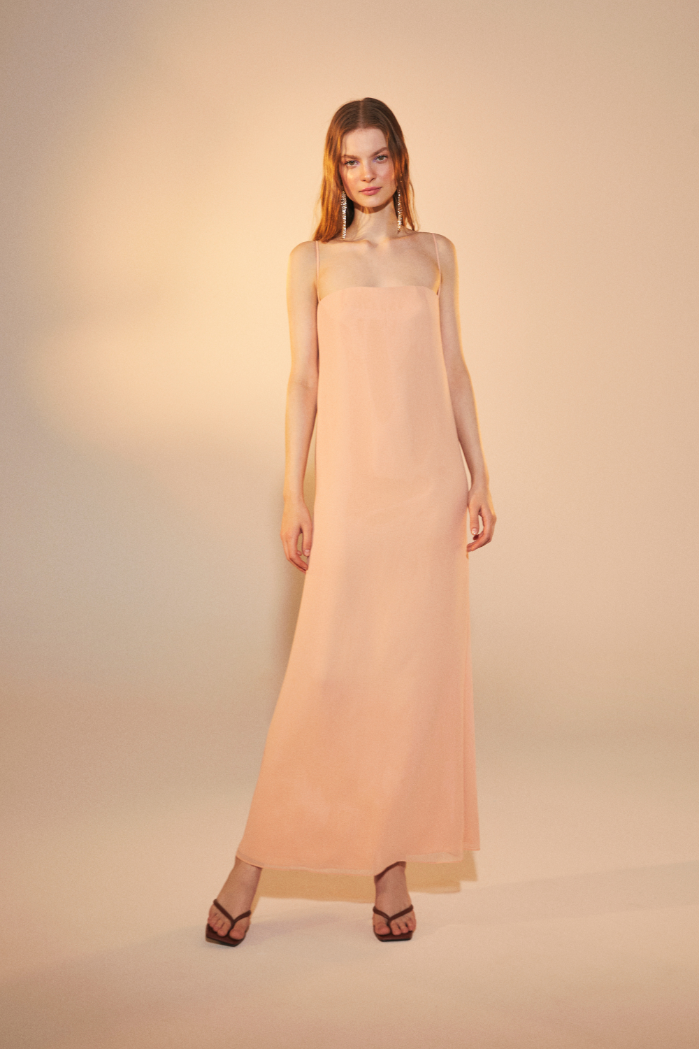 Aella Şifon Elbise Apricot Cream