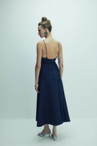 Nazlı Ceren-Riley Midi Elbise Midnight Blue-Elbise-9-milagron.live