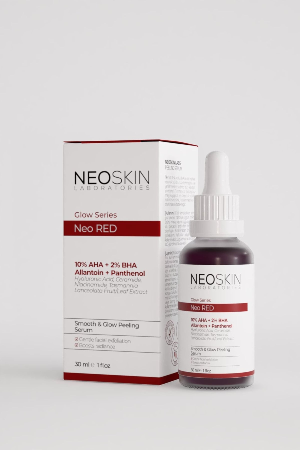 Neoskin-Neo Red Serum 30ml Yenileyici, Pürüzsüzleştirici, ışıltı Arttırıcı Peeling Serum-Cilt Serumu-2-milagron.live