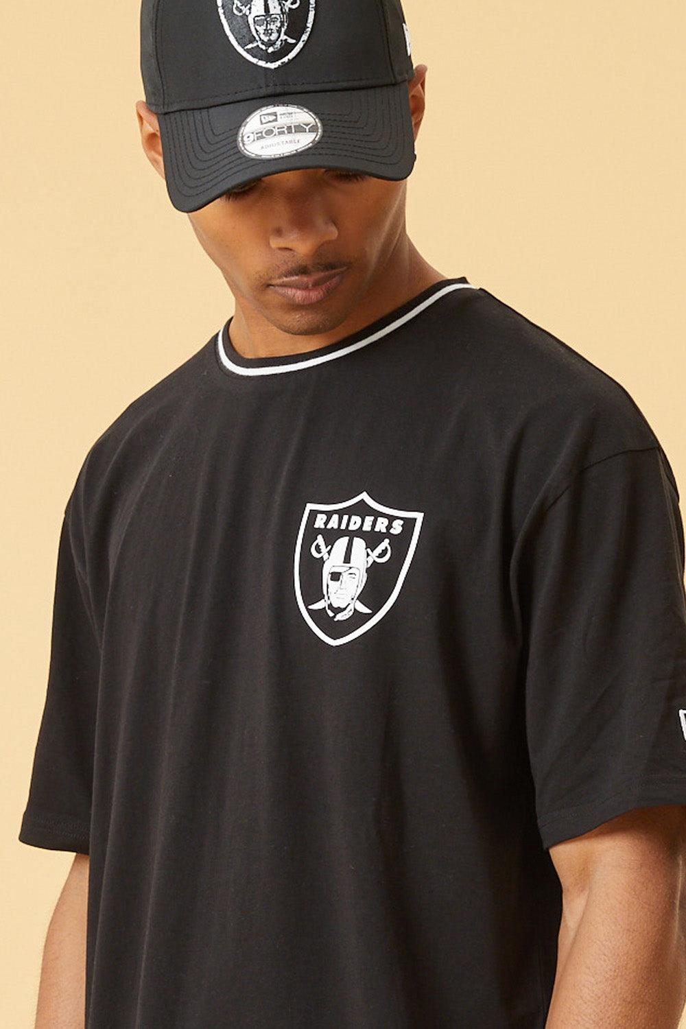 New Era-Distressed Graphic Oversized Tee Las Vegas Raiders-T-Shirts-3-milagron.live