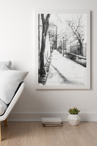 Nord Design-Kara Kalem Seri̇si̇ Çerçeveli̇ Tablo - Ağaçli Sokak-Tablo-1-milagron.live