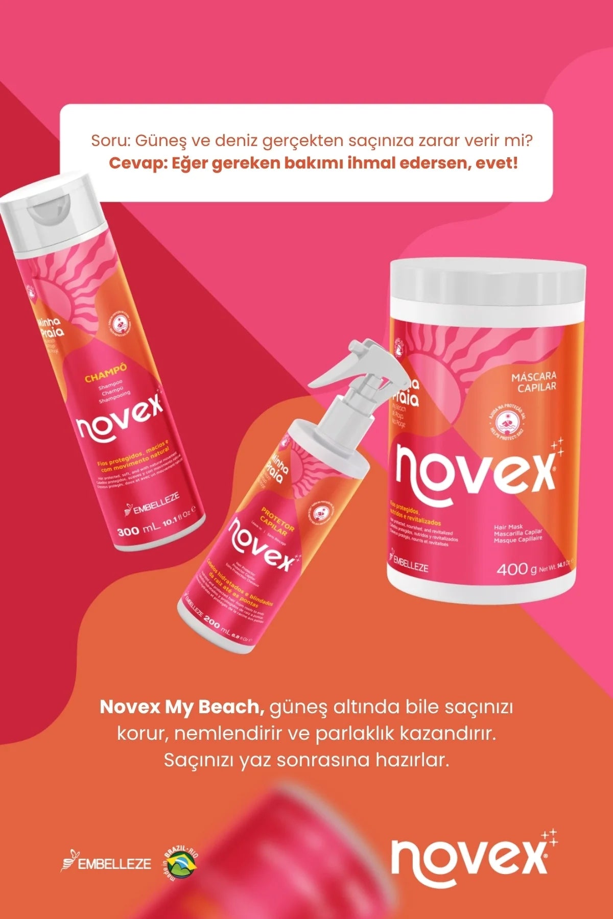 Novex My Beach - Yaza Özel Hindistan Cevizi Özlü Nemlendirici Şampuan 300ml