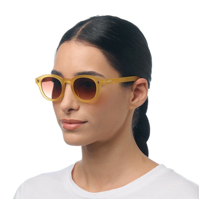 Okkia Milano Unisex Güneş Gözlüğü Sarı / Lens: Kahverengi Gradyan