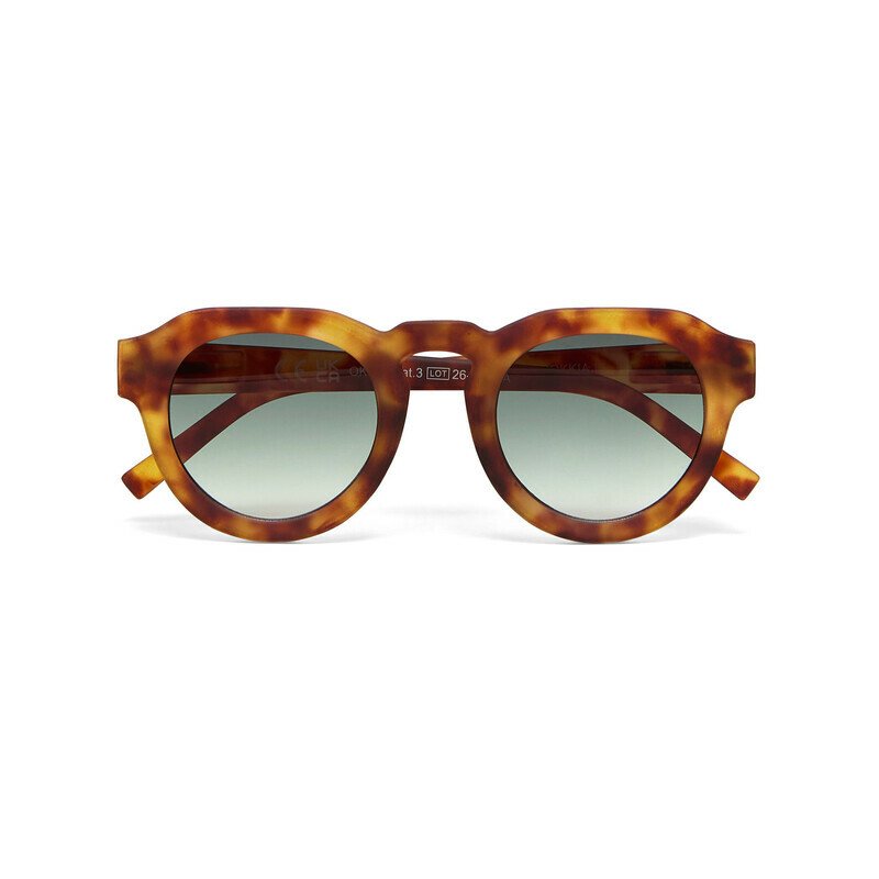 Okkia Zeno Round Unisex Güneş Gözlüğüsahara Havana / Lens: Yeşil