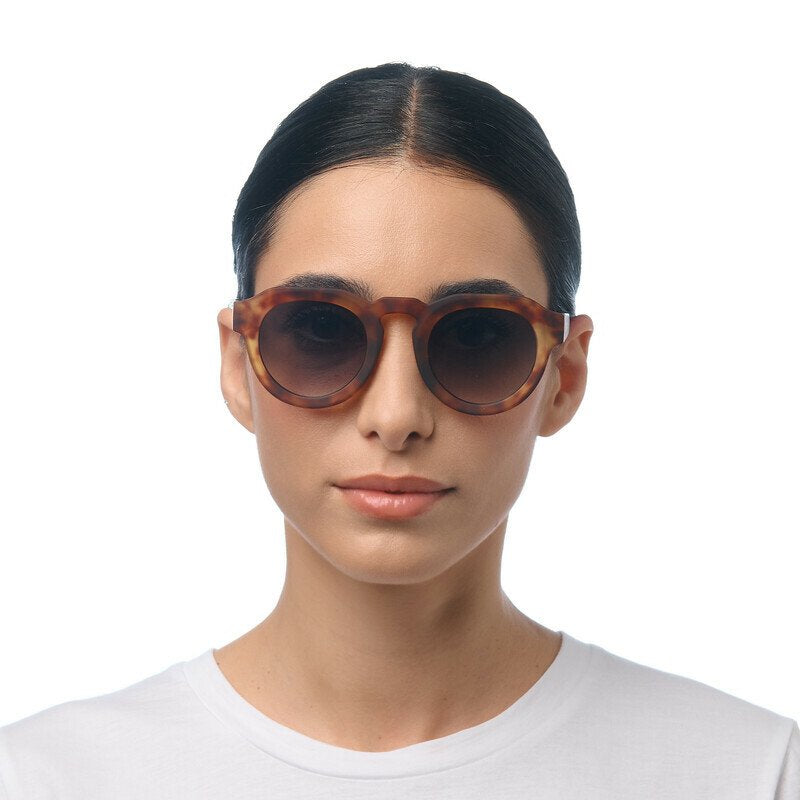 Okkia Zeno Round Unisex Güneş Gözlüğüsahara Havana / Lens: Yeşil