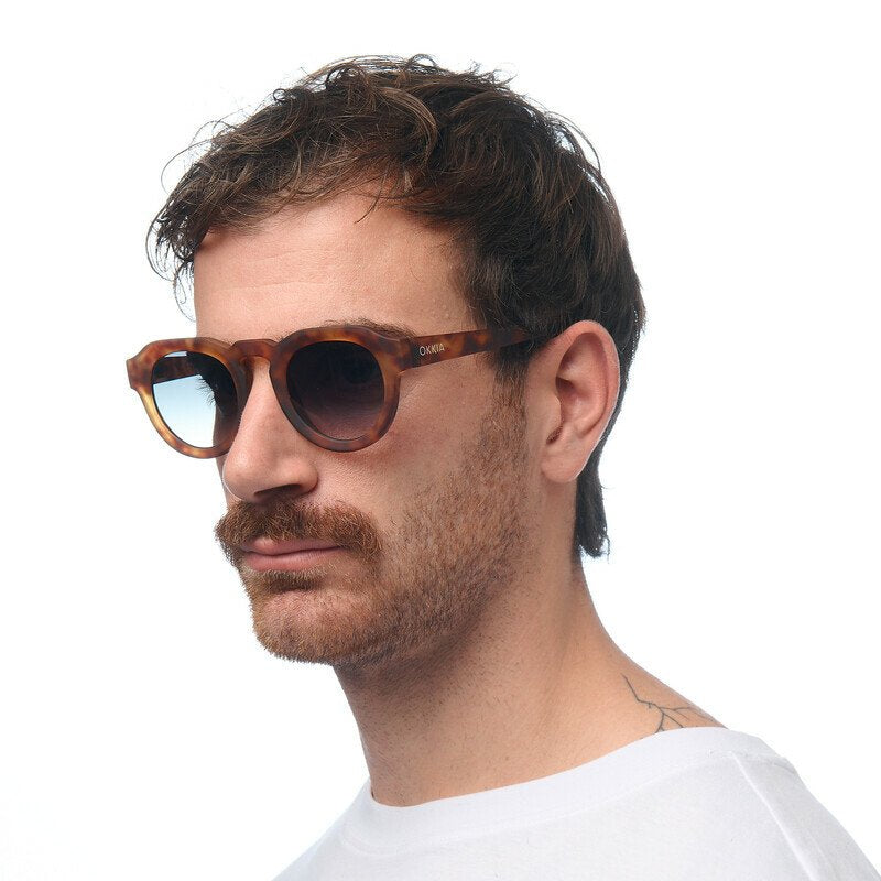 Okkia Zeno Round Unisex Güneş Gözlüğüsahara Havana / Lens: Yeşil