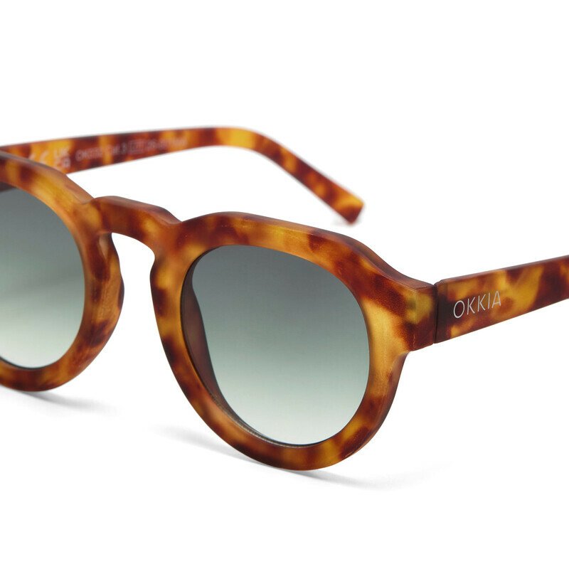 Okkia Zeno Round Unisex Güneş Gözlüğüsahara Havana / Lens: Yeşil