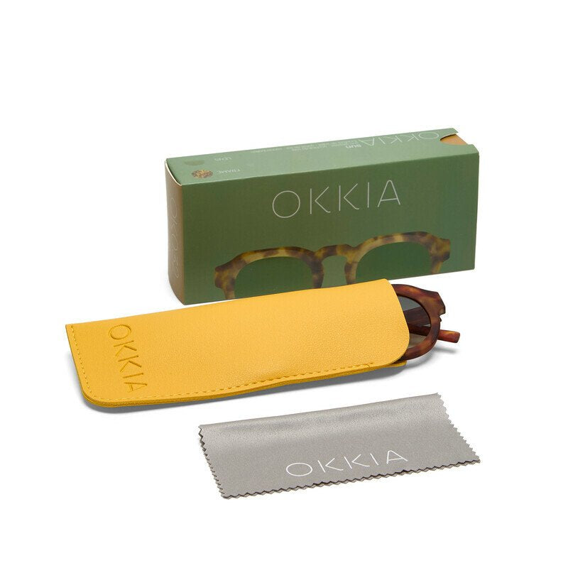 Okkia Zeno Round Unisex Güneş Gözlüğüsahara Havana / Lens: Yeşil
