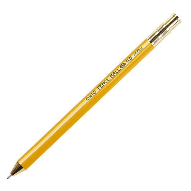 Ohto-Ohto Wooden Tükenmez Kalem 0.5mm Sarı Nkg 450 E-Tükenmez Kalem-1-milagron.live