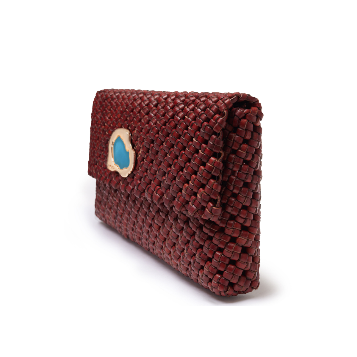 Iris Woven Clutch Terracotta