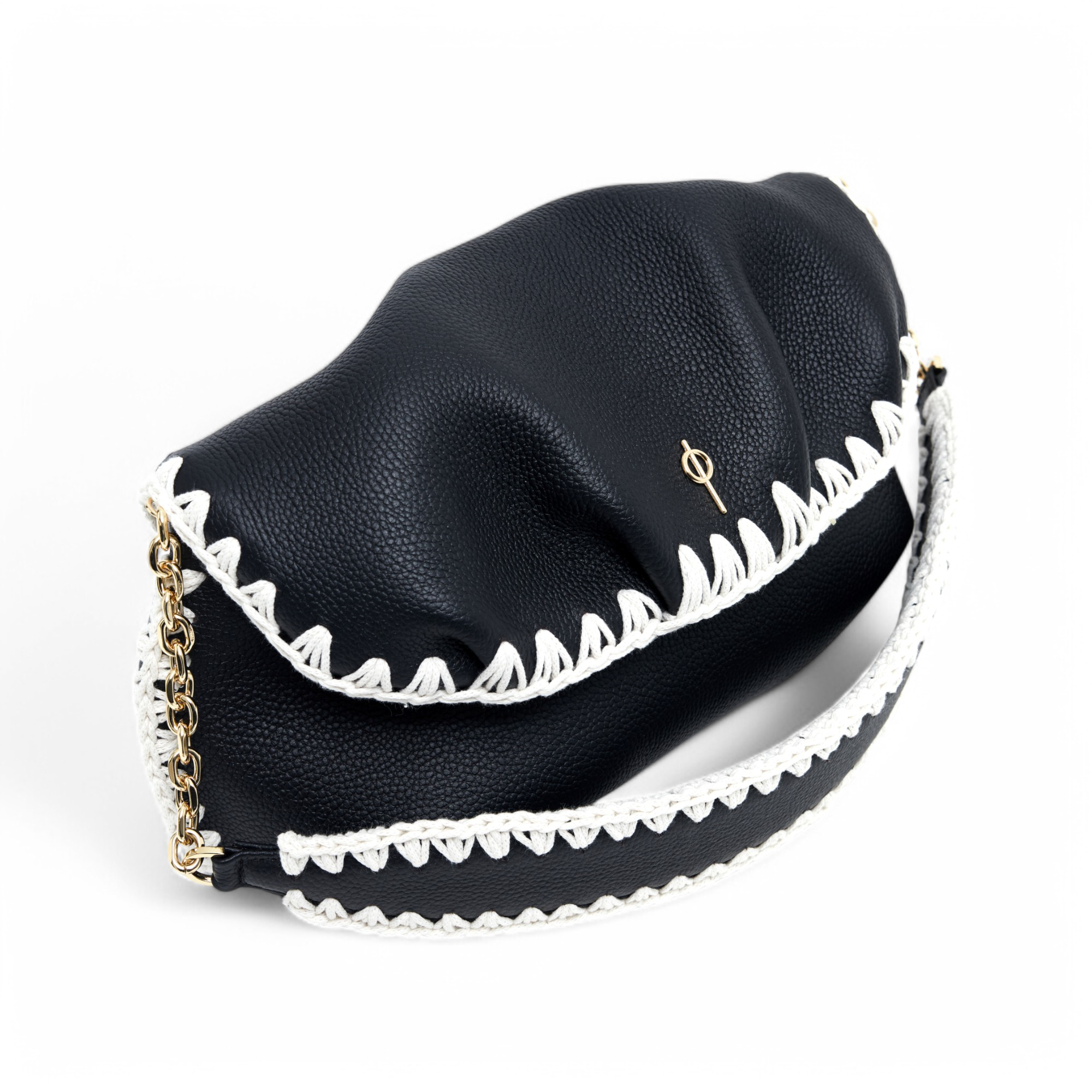 Otrera-Leda Macrame Black-Clutch-5-milagron.live
