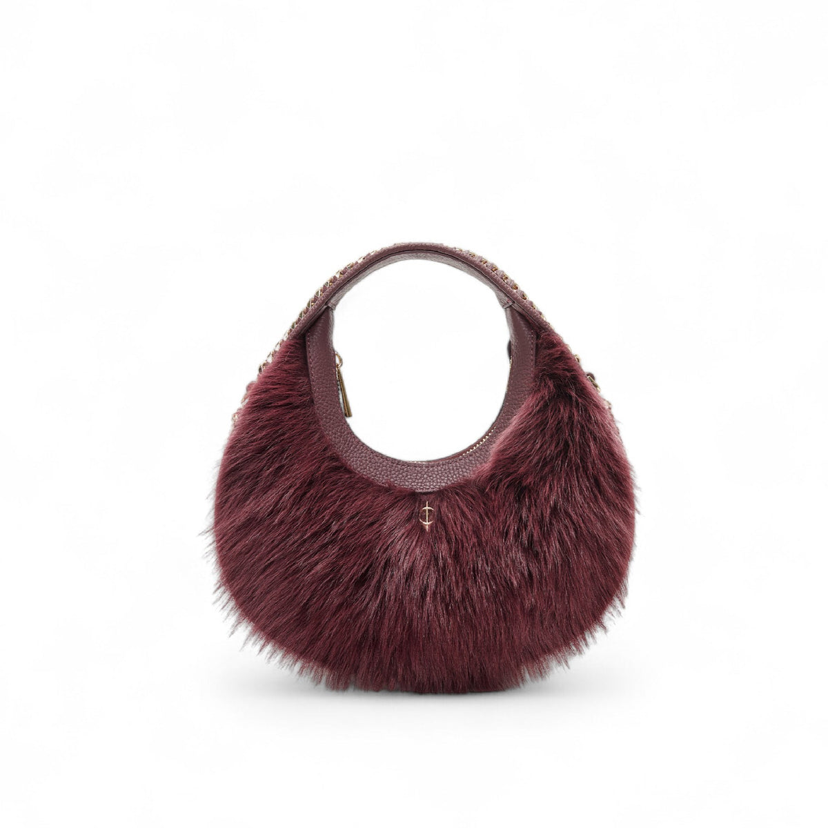 Otrera-Round Fluffy Burgundy-El Çantası-1-milagron.live