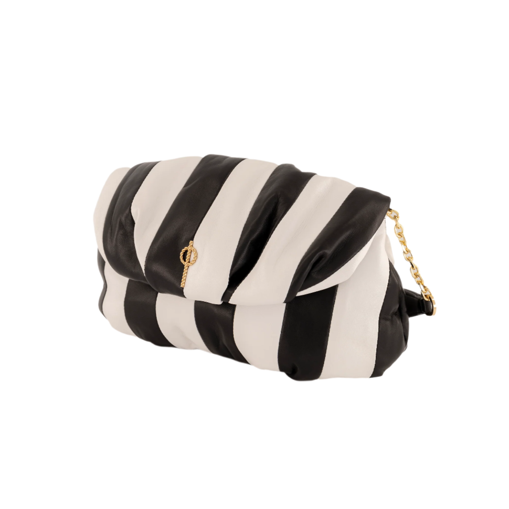 Otrera-Strıped Leda Black-Clutch-2-milagron.live
