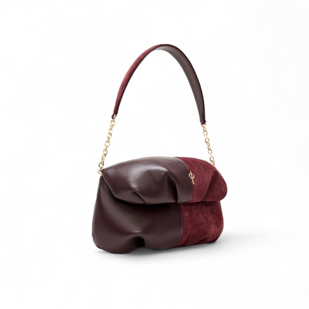 Otrera-Two Colored Leda Burgundy-Omuz Çantası-2-milagron.live