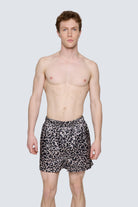 Desenli Erkek Saten Şort - Silky Leopard