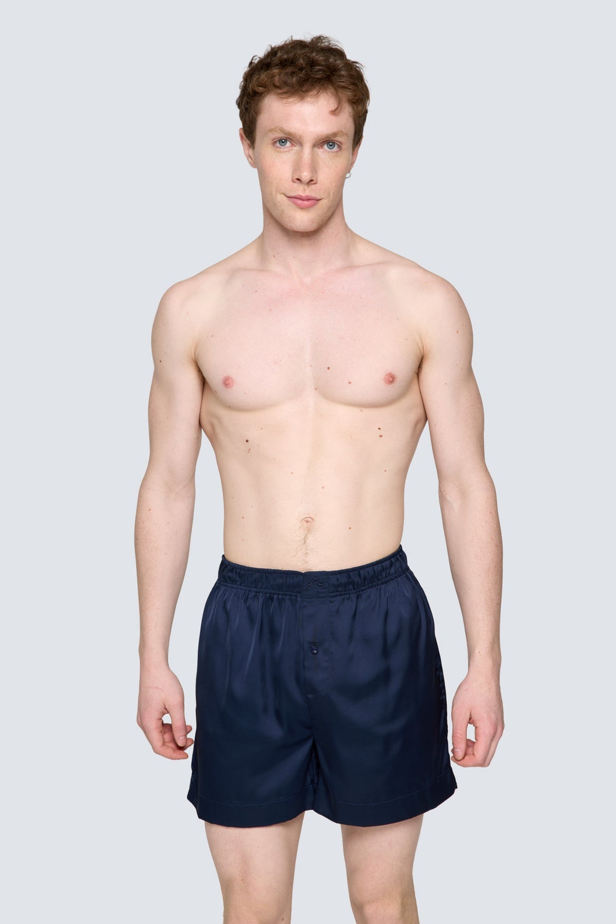 Erkek Saten Şort - Silky Navy