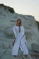 Pelia-Caroline Keten Kontrast Kimono-Elbise-2-milagron.live