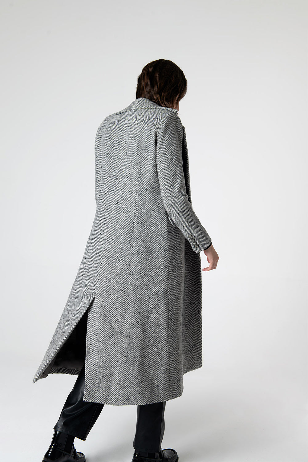 Peploum-Adele Herringbone Coat-Kaban-4-milagron.live