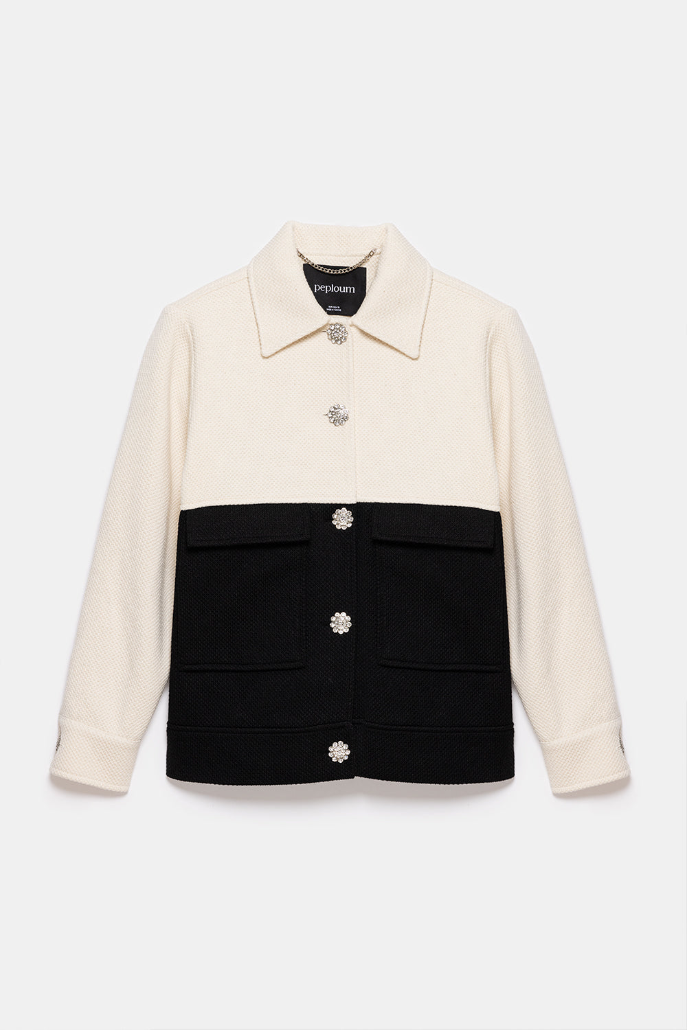 Peploum-Anne Bouny Contrast Weaving Jacket-Ceket-7-milagron.live
