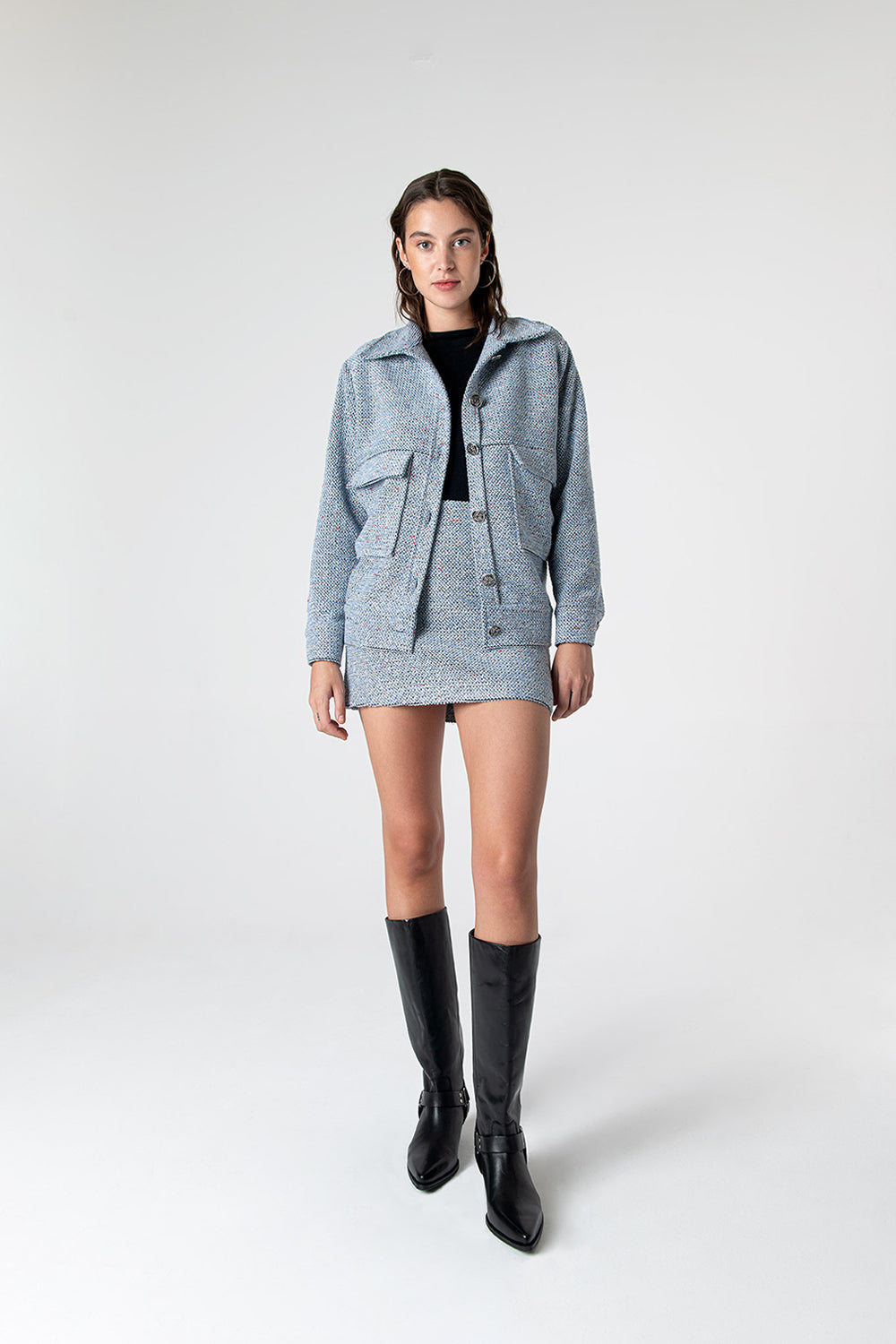 Peploum-Carleen Textured Weaving Jacket-Ceket-4-milagron.live
