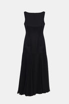 Peploum-Lohan Textured Tweed Chiffon Dress-Elbise-1-milagron.live