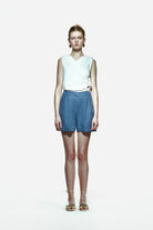Peploum-Toba Short In Denim Blue-Şort-1-milagron.live