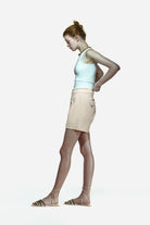 Peploum-Toba Shorts In Eggnog Yellow-Şort-3-milagron.live