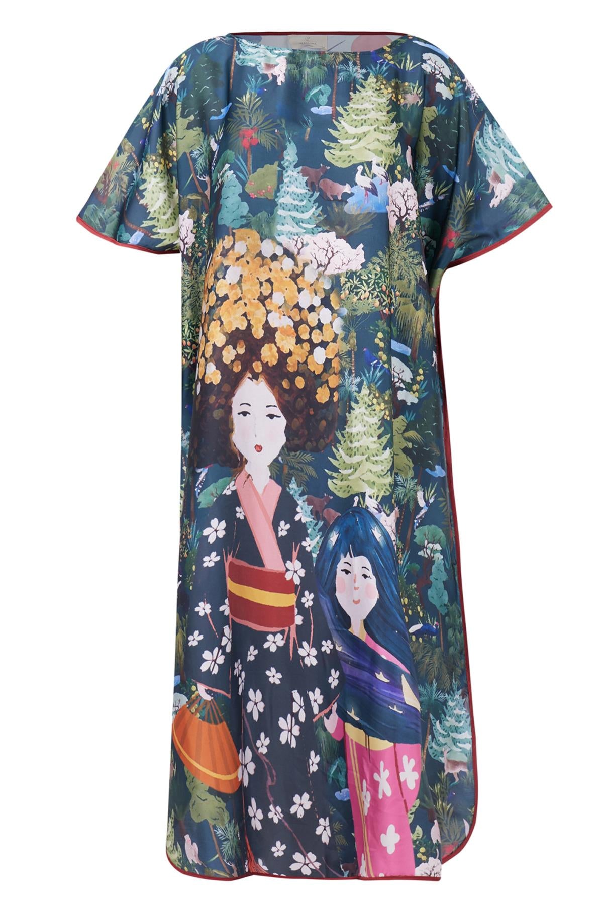Peraluna-Magic Moments Long Dress Anne Kız Baskılı 130 Cm Uzun Saten Kolsuz Elbise-Elbise-8-milagron.live
