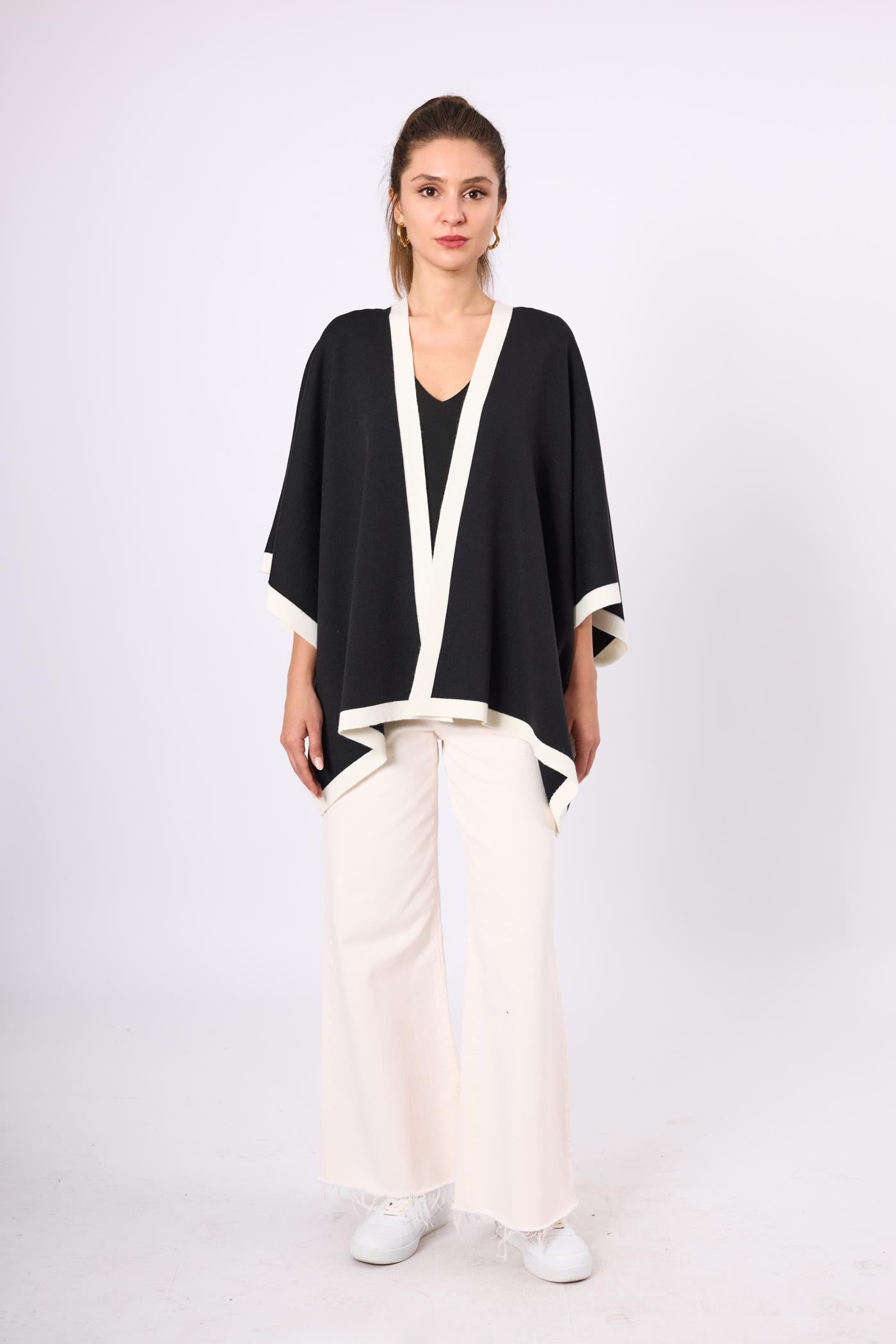 Peraluna-Mary Kadın Triko Panço Hardal-Kimono-1-milagron.live