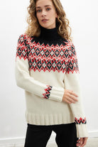 Peraluna-Styleboom X Cotswold Fair Isle Pullover Balıkçı Yaka Baklava Desen Kazak Kadın Triko Kazak-Kazak & Triko-1-milagron.live