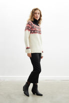 Peraluna-Styleboom X Cotswold Fair Isle Pullover Balıkçı Yaka Baklava Desen Kazak Kadın Triko Kazak-Kazak & Triko-2-milagron.live
