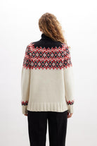 Peraluna-Styleboom X Cotswold Fair Isle Pullover Balıkçı Yaka Baklava Desen Kazak Kadın Triko Kazak-Kazak & Triko-5-milagron.live