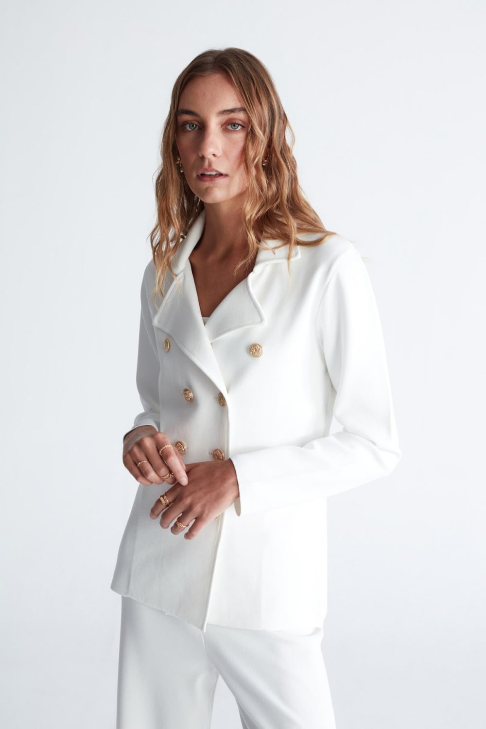 Peraluna-Styleboom X Katherine Blazer Çelik Örgü Klasik Kesim Düğmeli Blazer Kadın Triko Ceket -Ceket-11-milagron.live