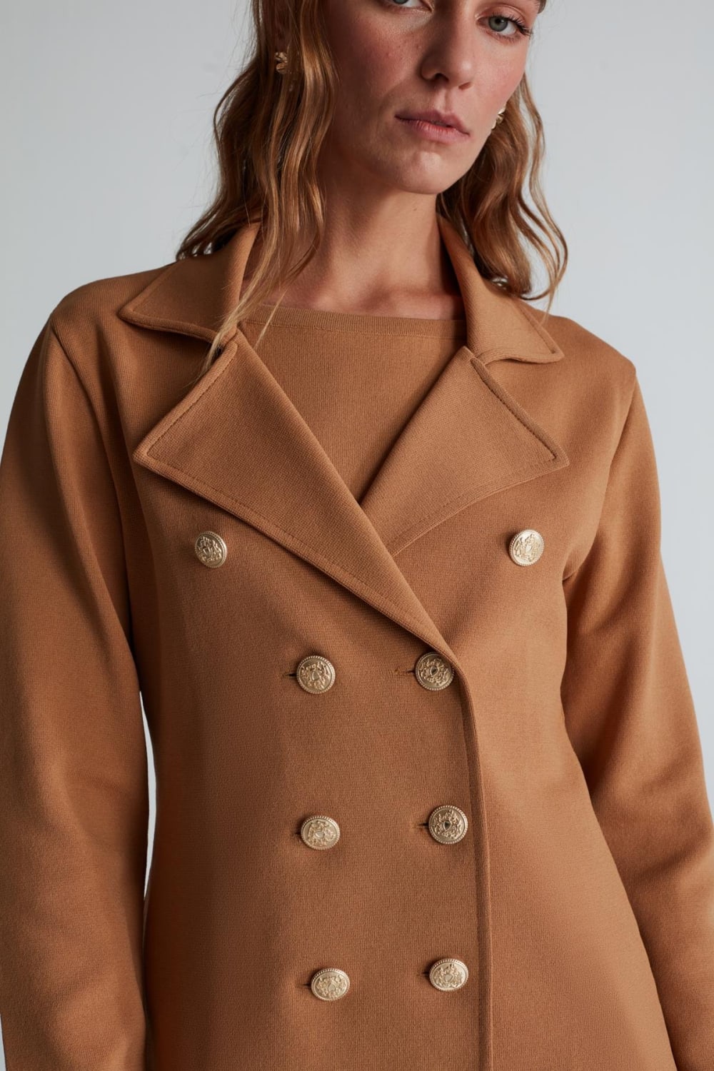 Peraluna-Styleboom X Katherine Blazer Çelik Örgü Klasik Kesim Düğmeli Blazer Kadın Triko Ceket -Ceket-23-milagron.live