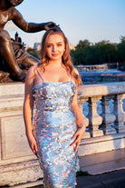 Petra Petrova-Gri Hologram Payetli Midi Elbise Ariel-Elbise-2-milagron.live