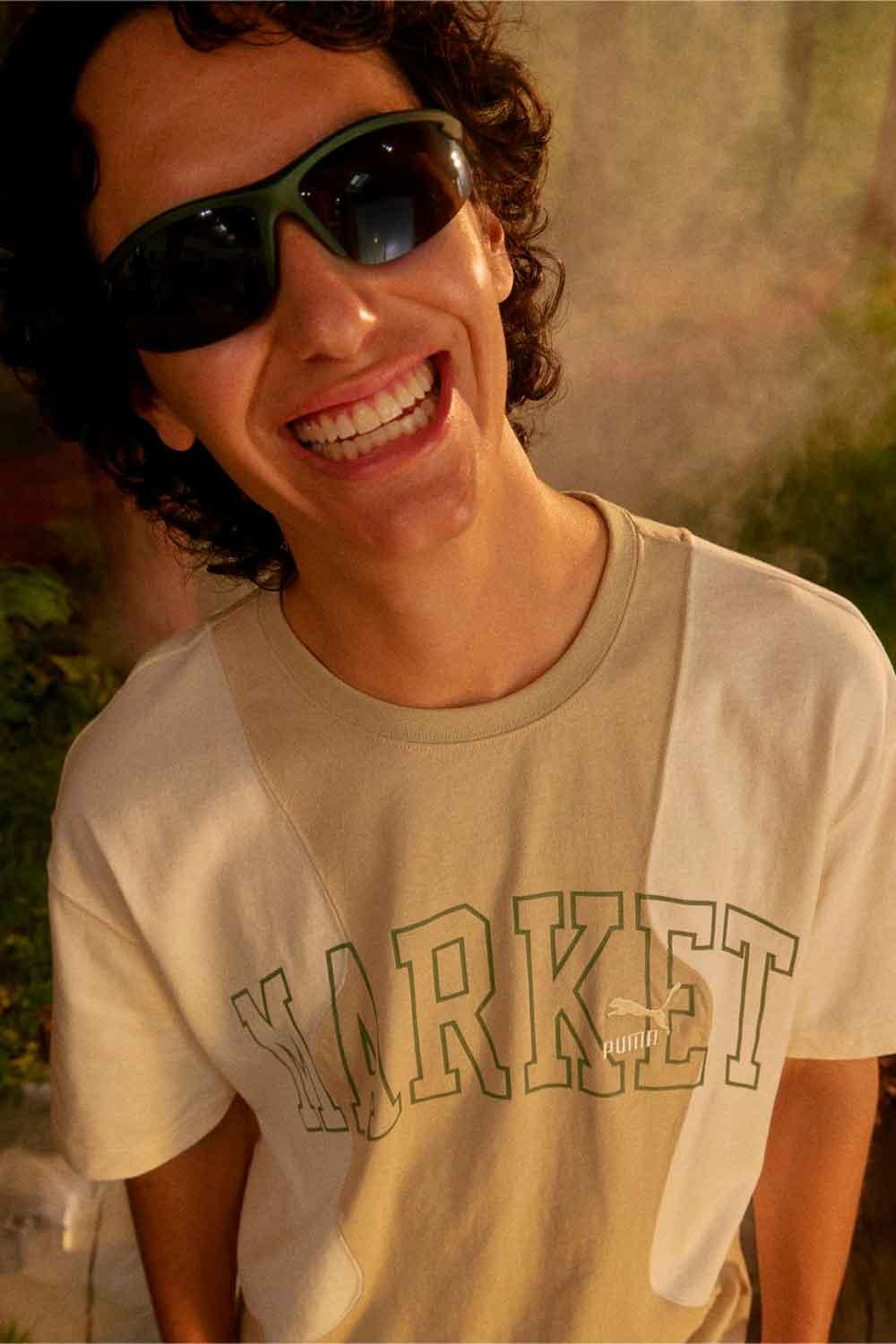 Puma-PUMA x MARKET Relaxed Logo Tee Putty-T-Shirts-2-milagron.live