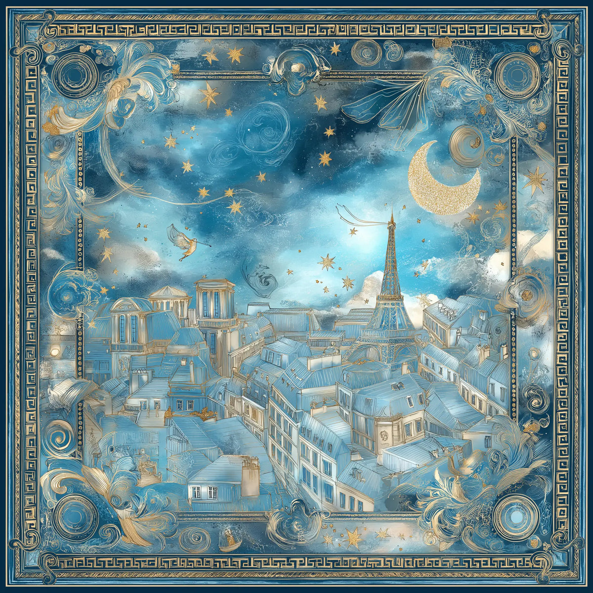 Pure Paris-Lune Et Toits İpek Fular-Şal & Fular-1-milagron.live