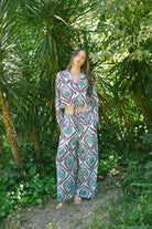 Pure Paris-Vintage Suzani Belden Bağlamalı Gömlek Ve Pantolon – Turkuaz-Alt - Üst Takım-2-milagron.live