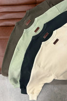 Kadın Boxy Fit Oversized Washed Sweatshirt - Siyah - 4