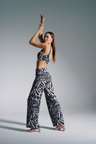 Ramme-Animal Print Black And Whi̇te Pant-Pantolon-2-milagron.live
