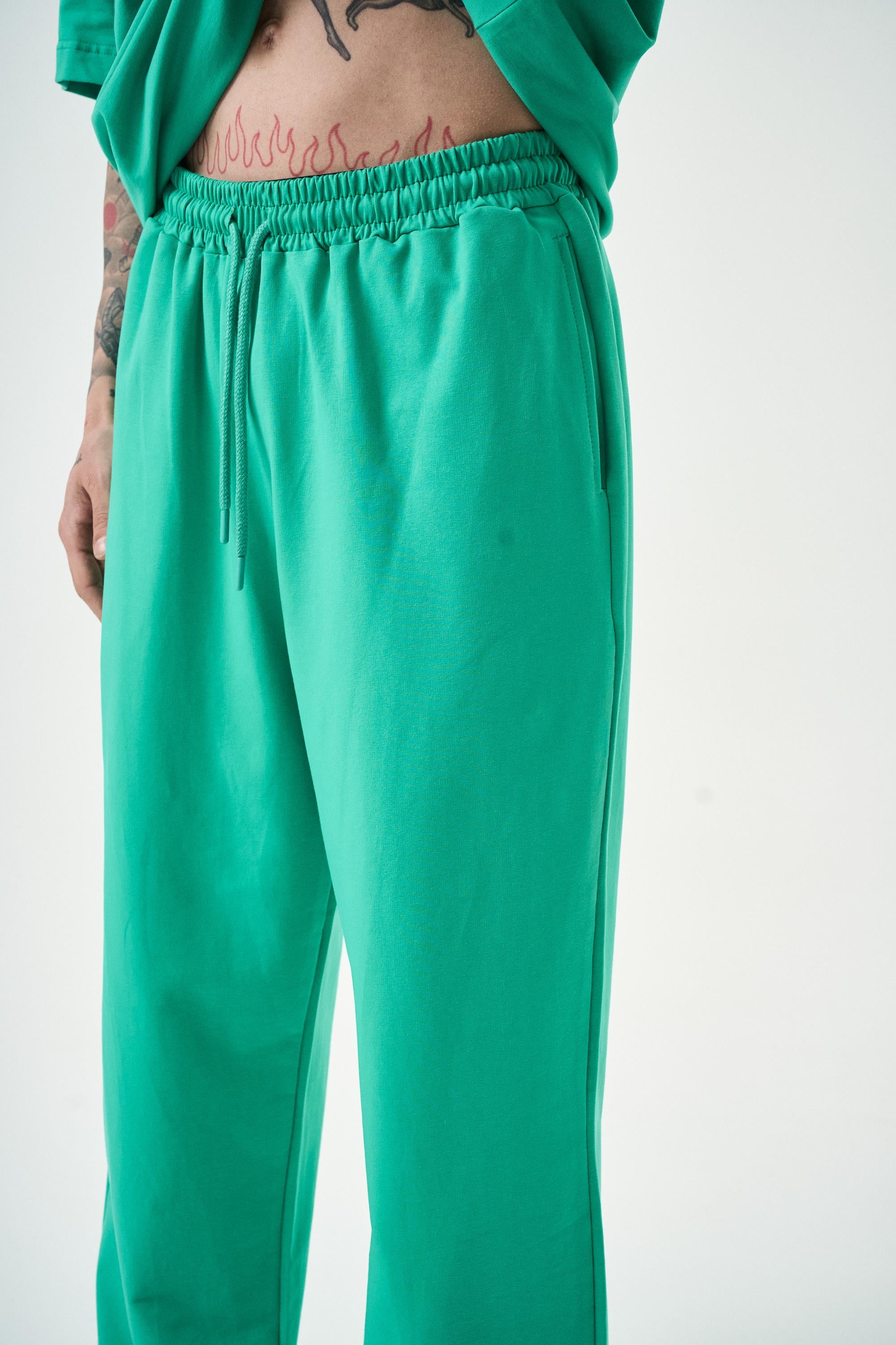 Erkek Basic Baggy Eşofman Altı Yeşil