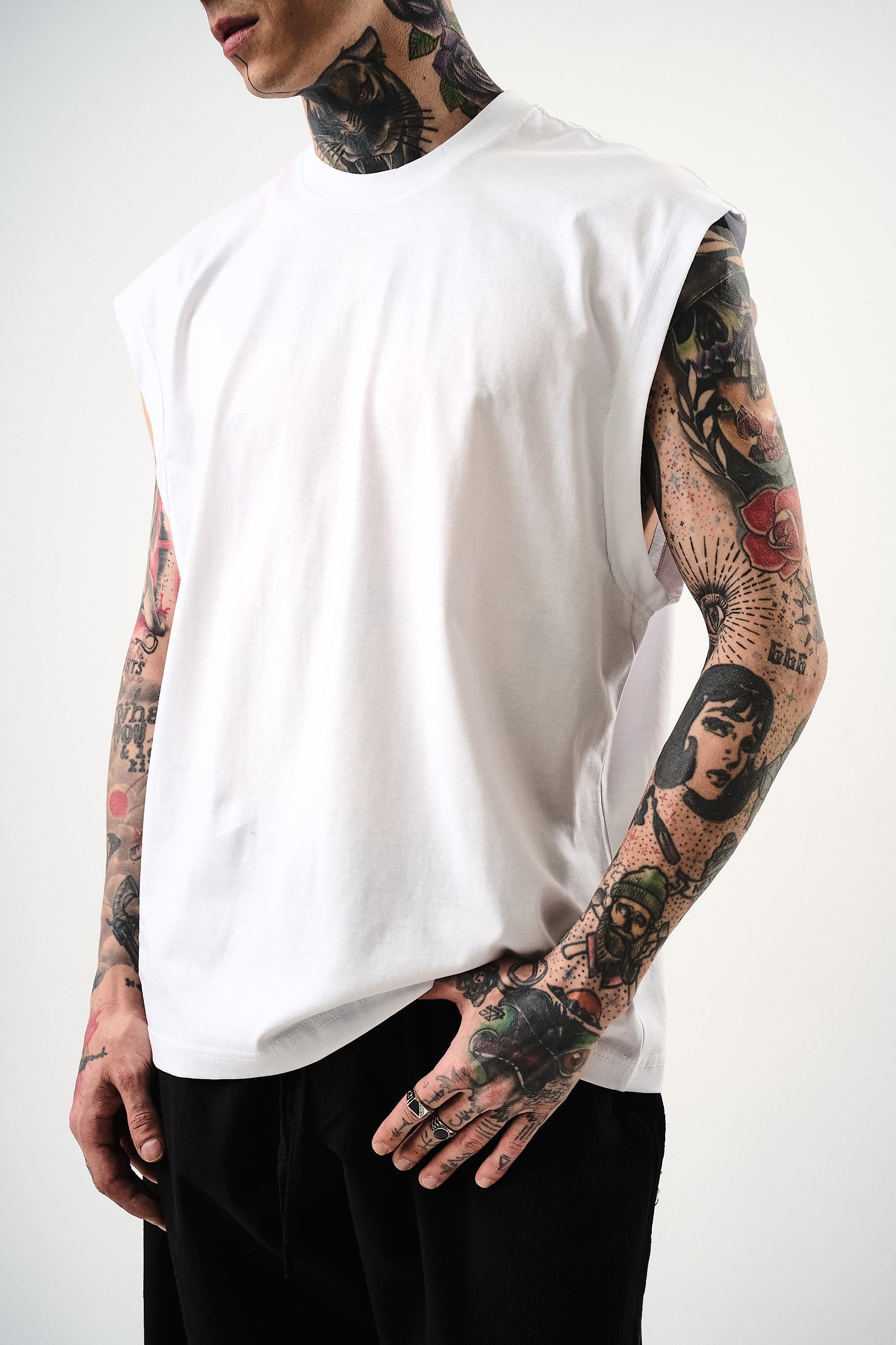 Erkek Basic Tank Top Atlet Beyaz