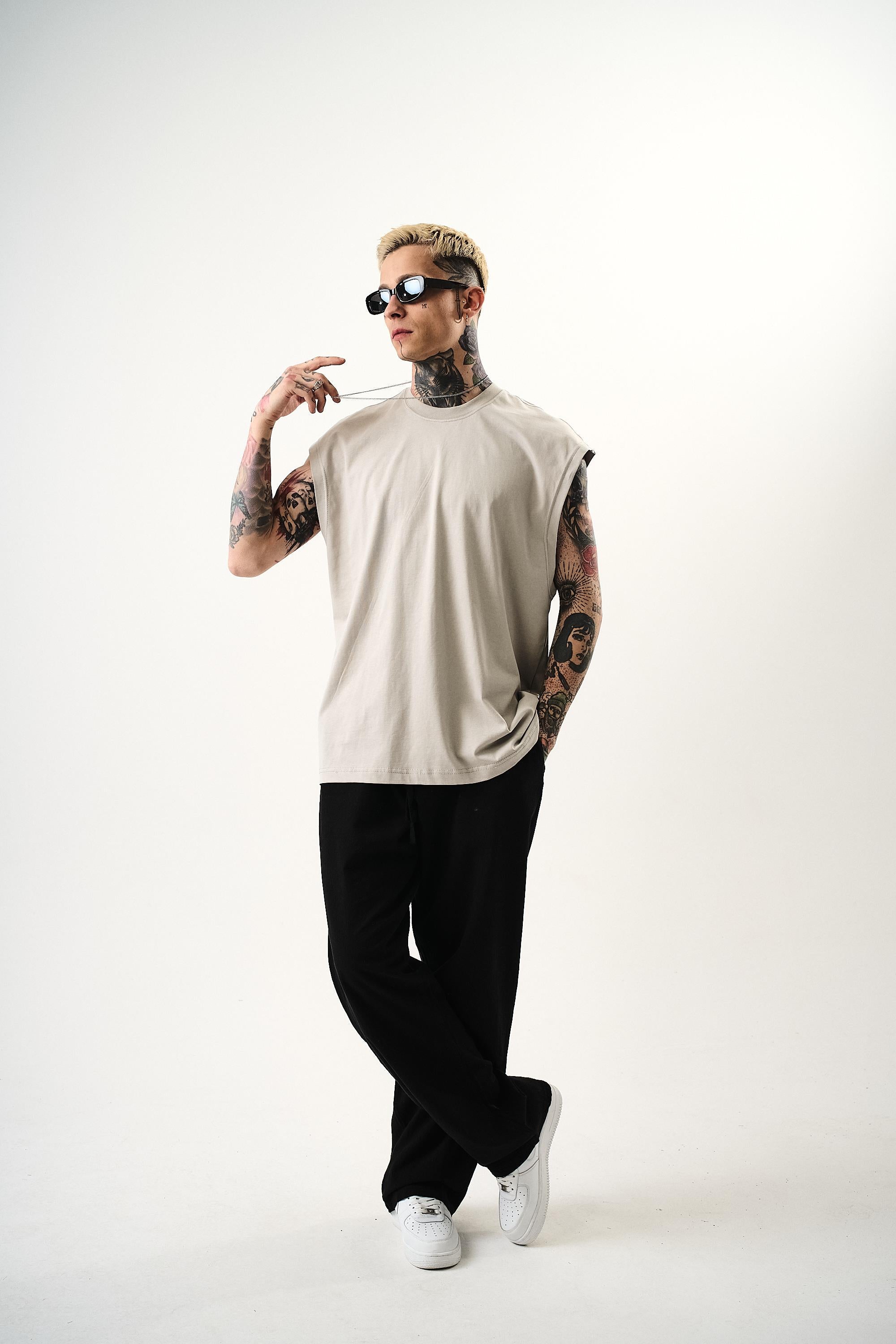Erkek Basic Tank Top Atlet Kemik