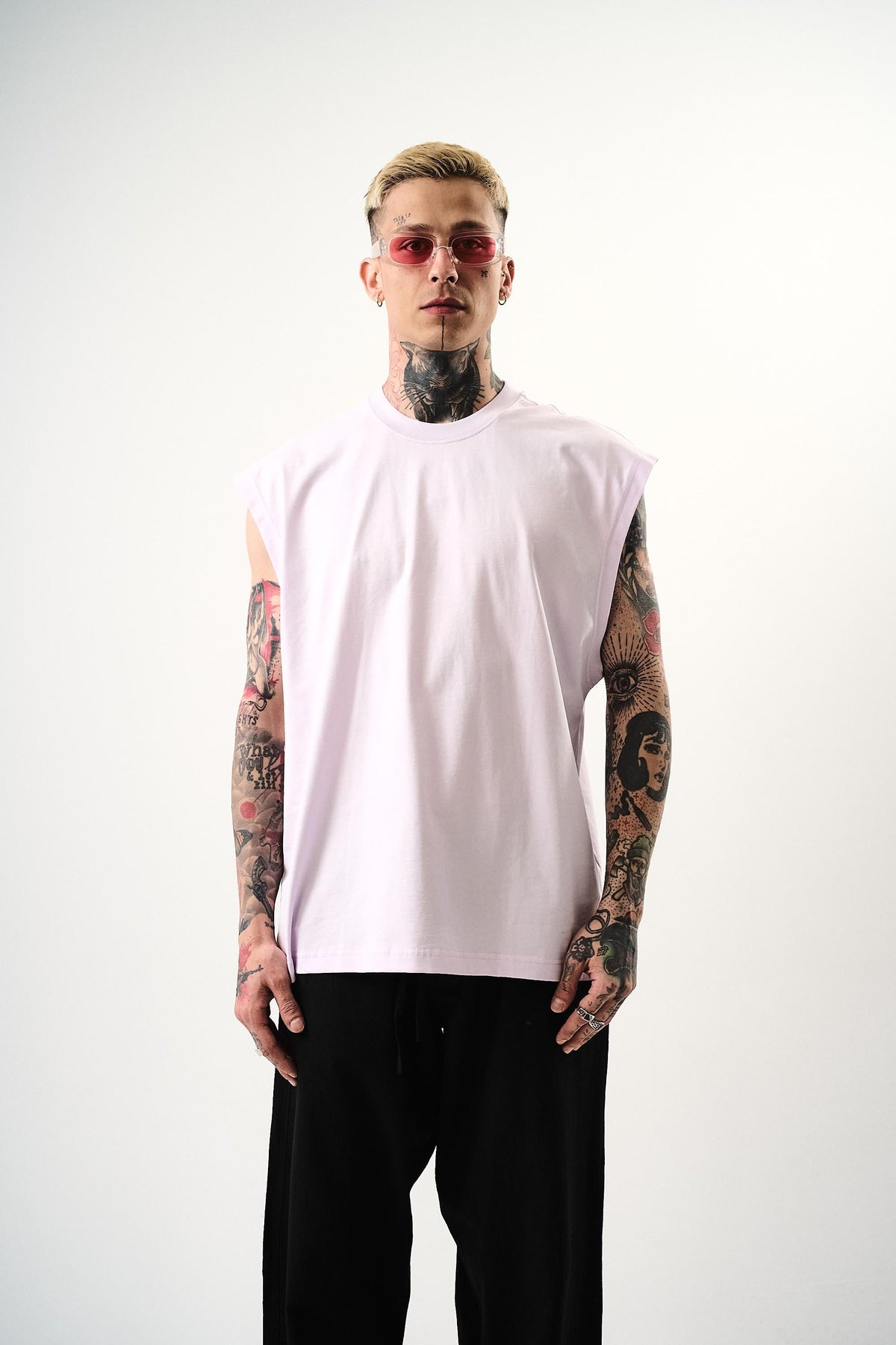 Erkek Basic Tank Top Atlet Lila