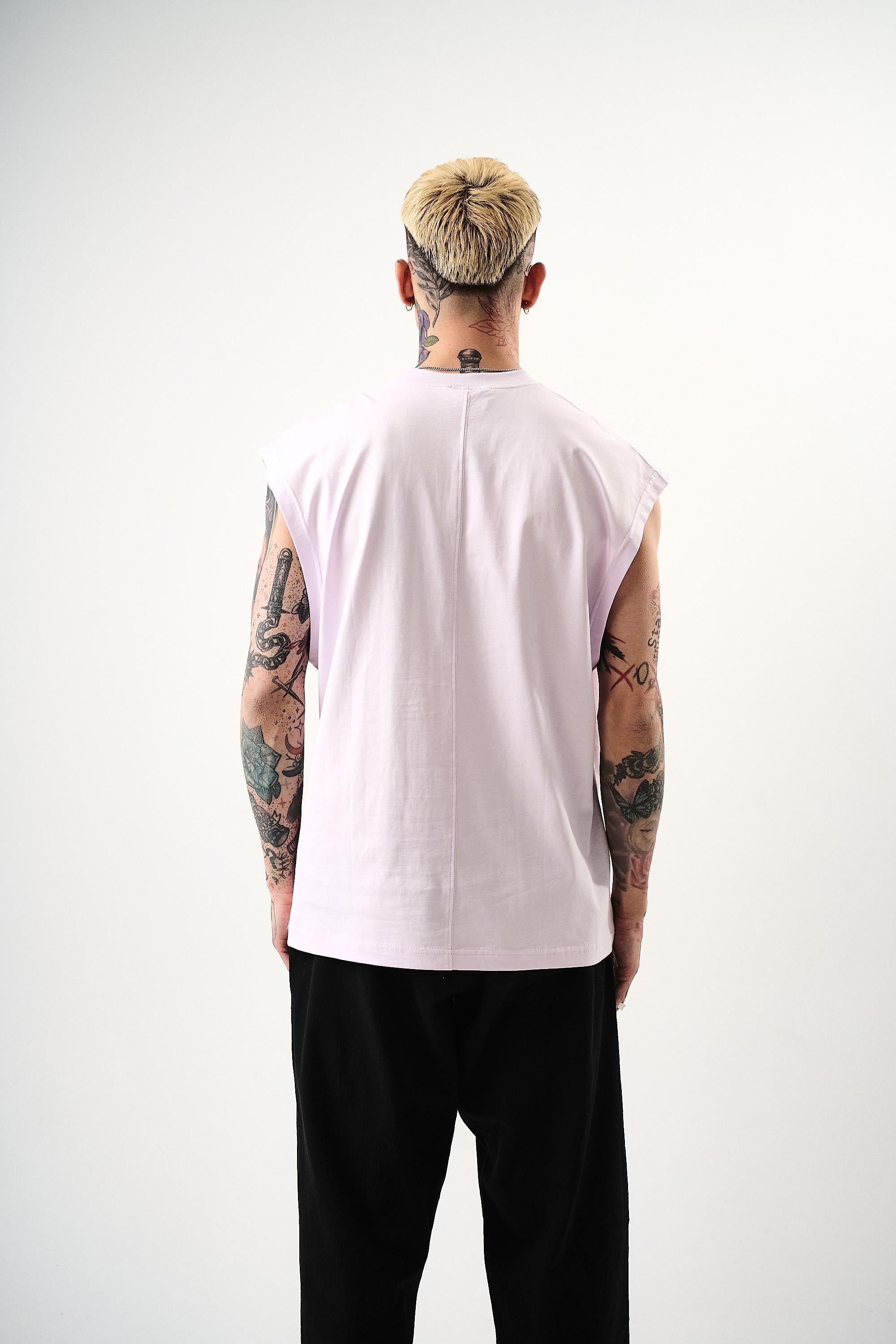 Erkek Basic Tank Top Atlet Lila